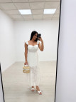 VESTIDO LARGO PERFORADO BLANCO VESTIDO LARGO PERFORADO BLANCO