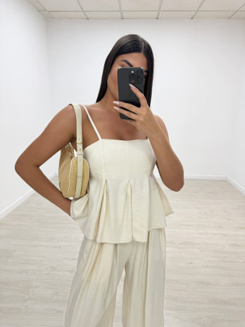 CONJUNTO LINO BEIGE EXCLUSIVO