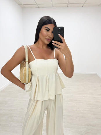 CONJUNTO LINO BEIGE EXCLUSIVO