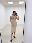 VESTIDO CROCHET COMBINADO CAMEL
