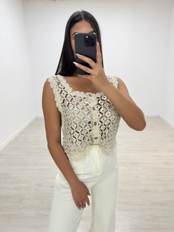 TOP CROCHET BOTONES
