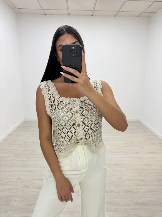 TOP CROCHET BOTONES TOP CROCHET BOTONES