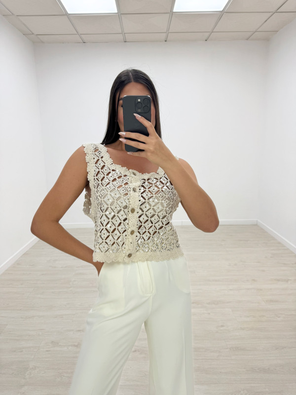 TOP CROCHET BOTONES