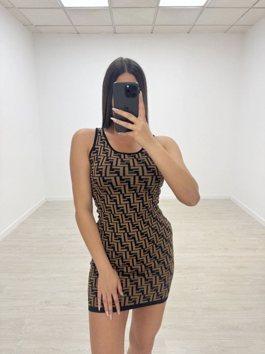 VESTIDO FENDI FF MARRÓN VESTIDO FENDI FF MARRÓN