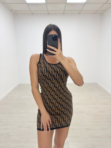 VESTIDO FENDI FF MARRÓN