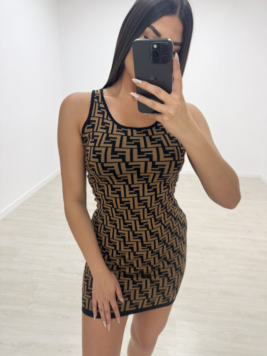 VESTIDO FENDI FF MARRÓN VESTIDO FENDI FF MARRÓN