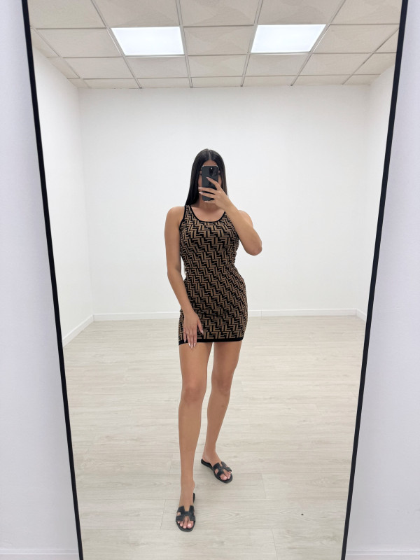 VESTIDO FENDI FF MARRÓN