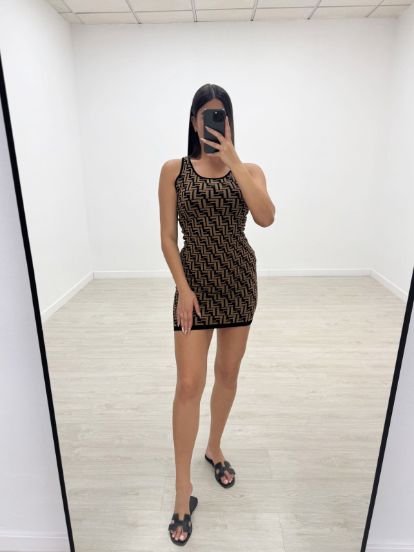 VESTIDO FENDI FF MARRÓN