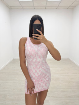 VESTIDO FENDI FF ROSA