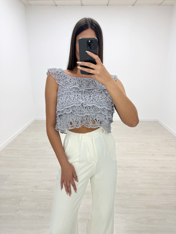 TOP CROCHET EXCLUSIVO AZUL