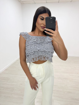 TOP CROCHET EXCLUSIVO AZUL