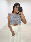 TOP CROCHET EXCLUSIVO AZUL