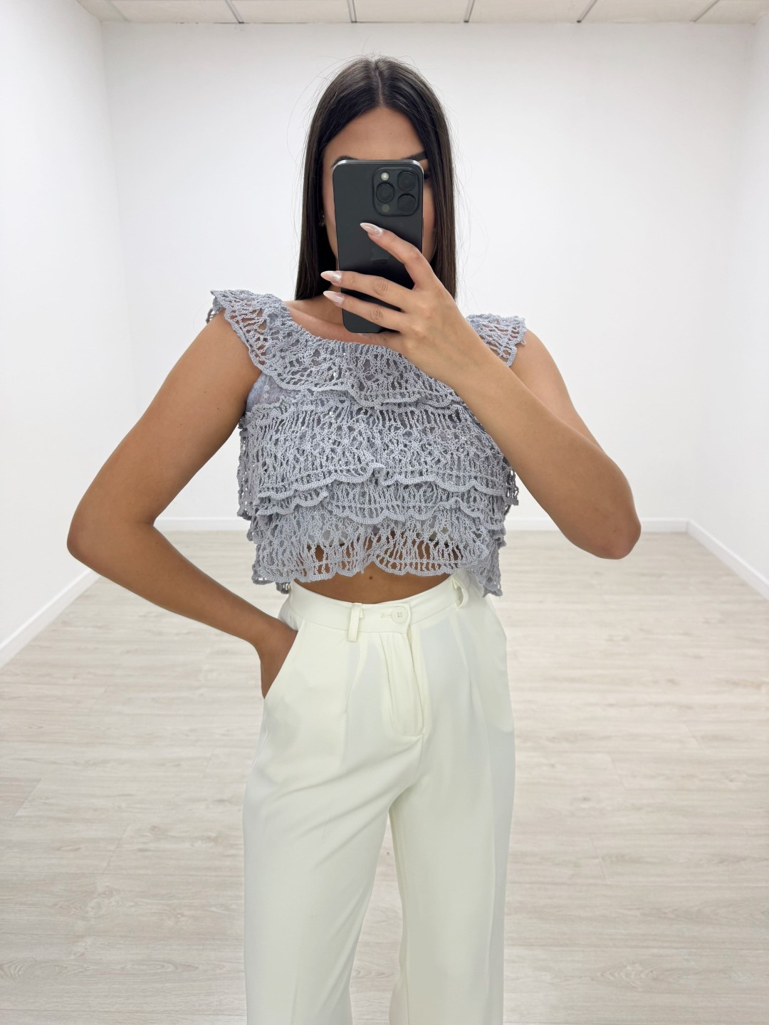 TOP CROCHET EXCLUSIVO AZUL
