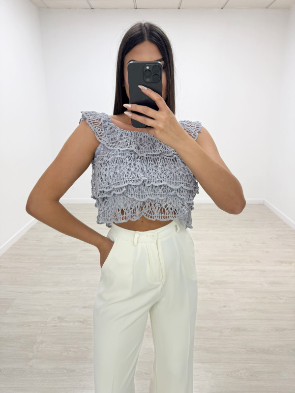 TOP CROCHET EXCLUSIVO AZUL