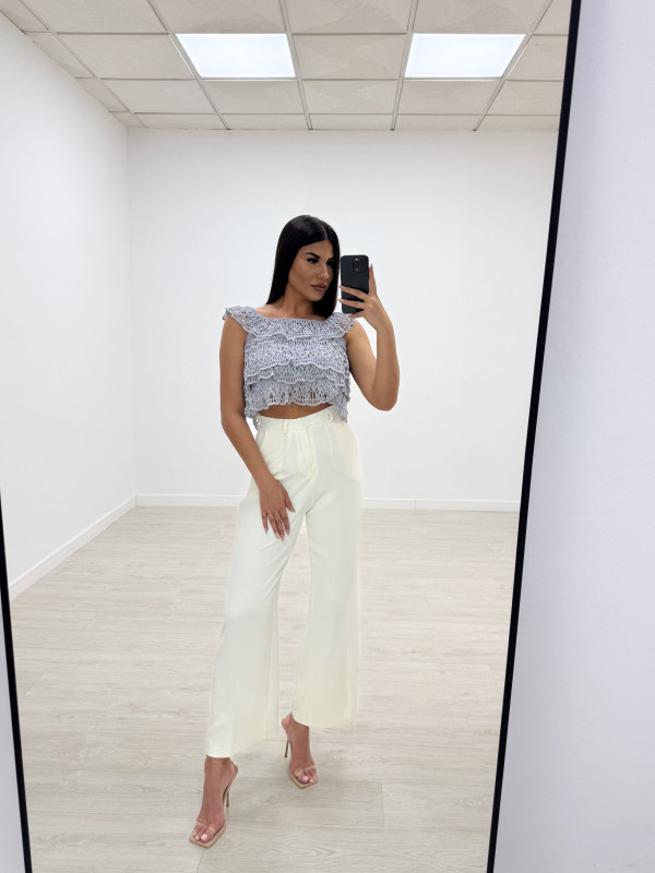 TOP CROCHET EXCLUSIVO AZUL