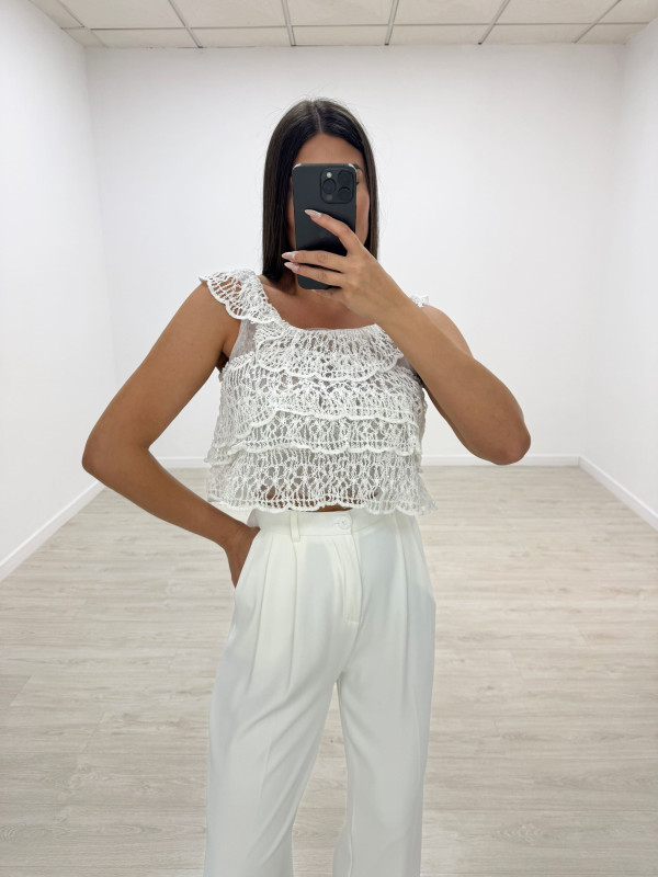 TOP CROCHET EXCLUSIVO BLANCO
