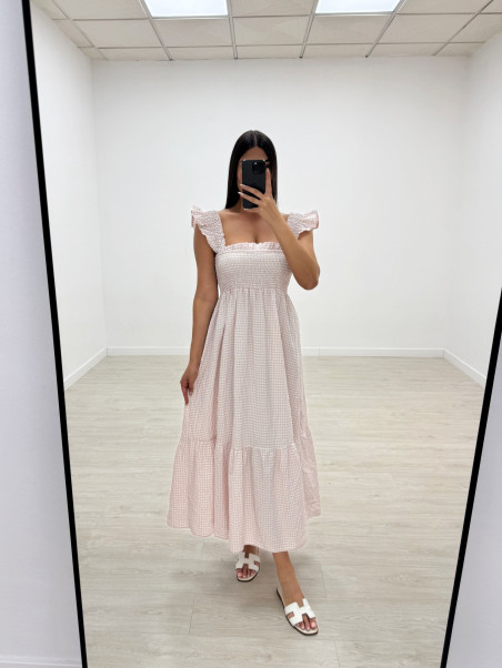 VESTIDO VICHY ROSA PALO
