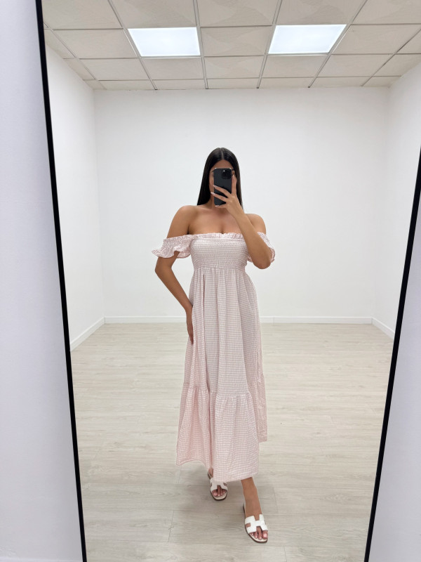 VESTIDO VICHY ROSA PALO