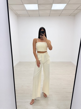 CONJUNTO LINO TRENZADO BEIGE