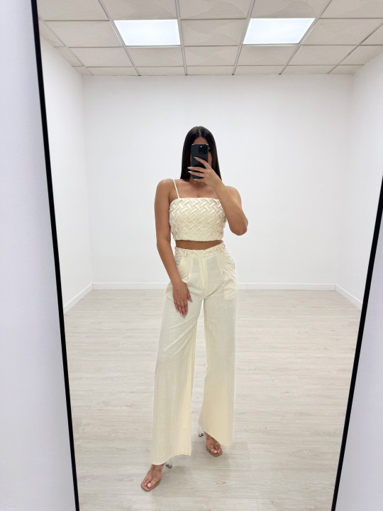 CONJUNTO LINO TRENZADO BEIGE CONJUNTO LINO TRENZADO BEIGE