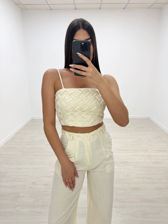 CONJUNTO LINO TRENZADO BEIGE CONJUNTO LINO TRENZADO BEIGE
