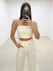 CONJUNTO LINO TRENZADO BEIGE CONJUNTO LINO TRENZADO BEIGE