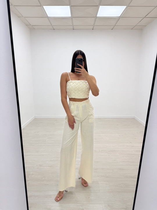 CONJUNTO LINO TRENZADO BEIGE CONJUNTO LINO TRENZADO BEIGE