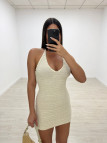 VESTIDO MINI CROCHET BEIGE VESTIDO MINI CROCHET BEIGE