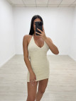 VESTIDO MINI CROCHET BEIGE VESTIDO MINI CROCHET BEIGE