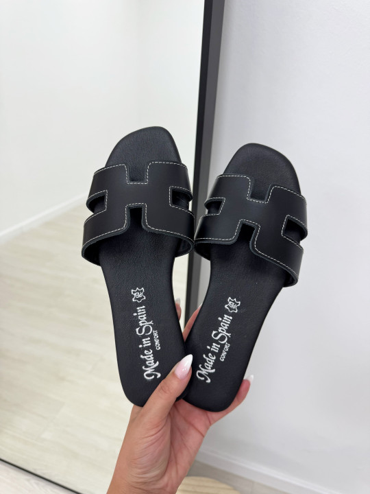 PALAS HERMES PESPUNTE NEGRAS (100% PIEL)