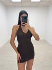 VESTIDO MINI CROCHET MARRÓN