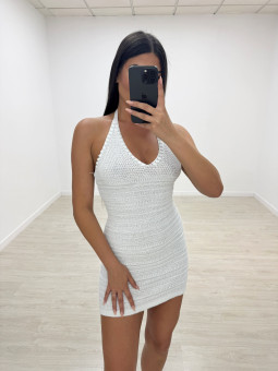 VESTIDO MINI CROCHET BLANCO