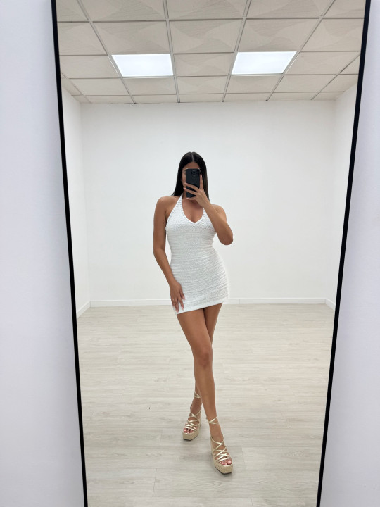 VESTIDO MINI CROCHET BLANCO
