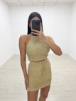 CONJUNTO TRICOT DORADO