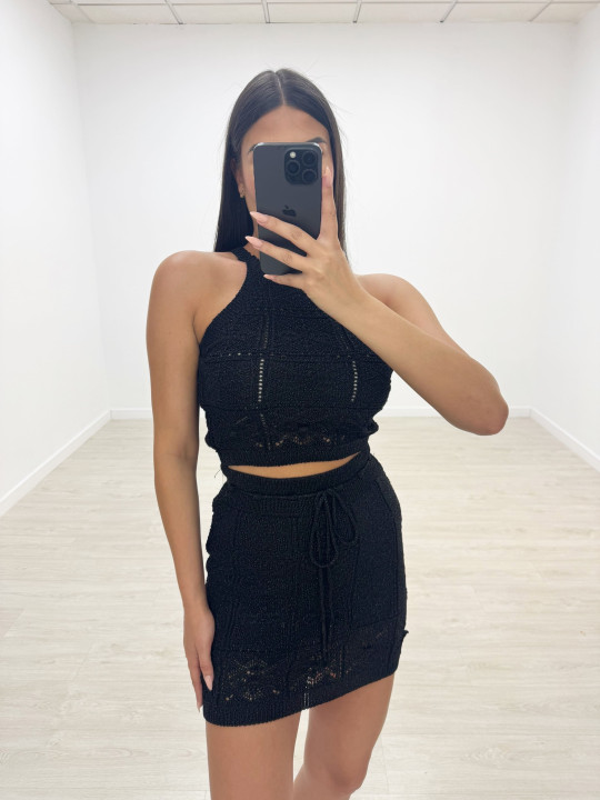 CONJUNTO TRICOT NEGRO