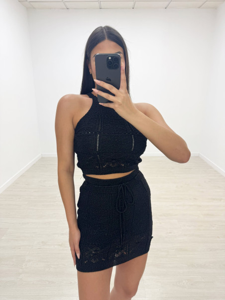 CONJUNTO TRICOT NEGRO