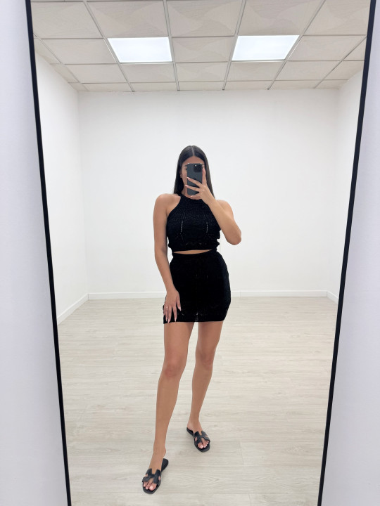 CONJUNTO TRICOT NEGRO