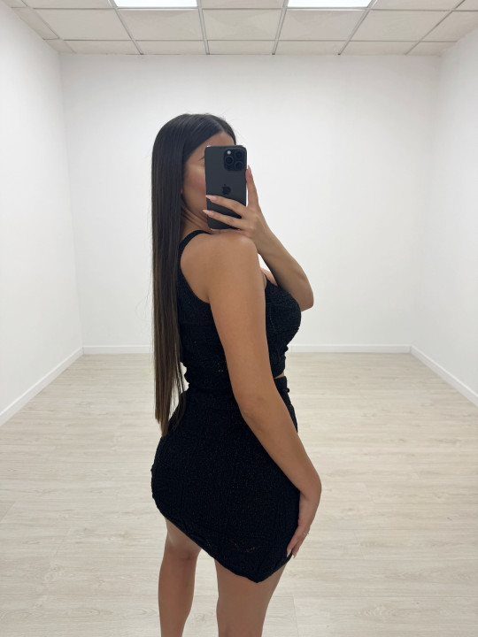 CONJUNTO TRICOT NEGRO