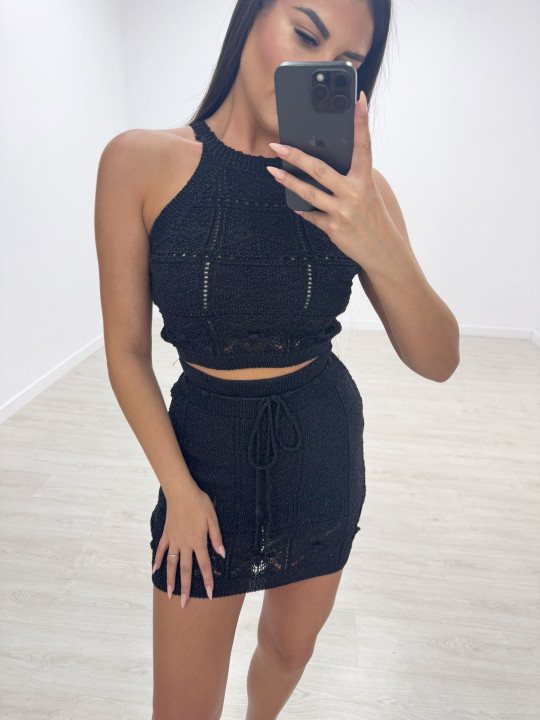 CONJUNTO TRICOT NEGRO