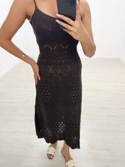 VESTIDO CROCHET MARRÓN