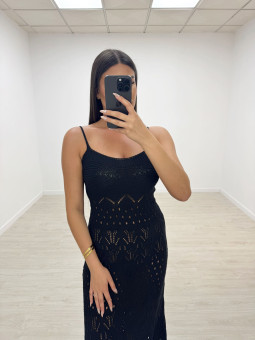 VESTIDO CROCHET NEGRO