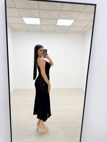 VESTIDO CROCHET NEGRO