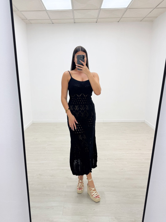 VESTIDO CROCHET NEGRO
