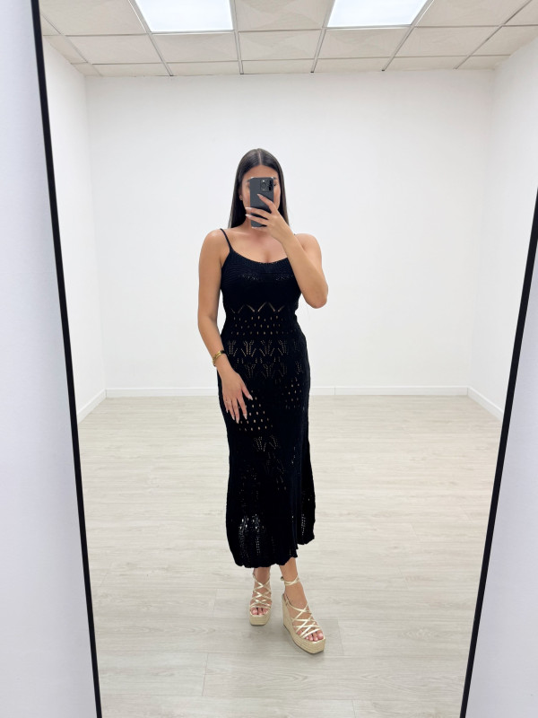 VESTIDO CROCHET NEGRO