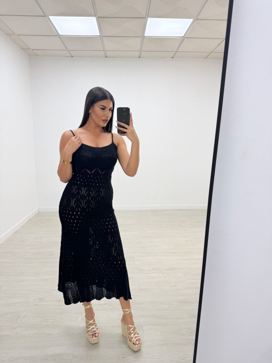 VESTIDO CROCHET NEGRO