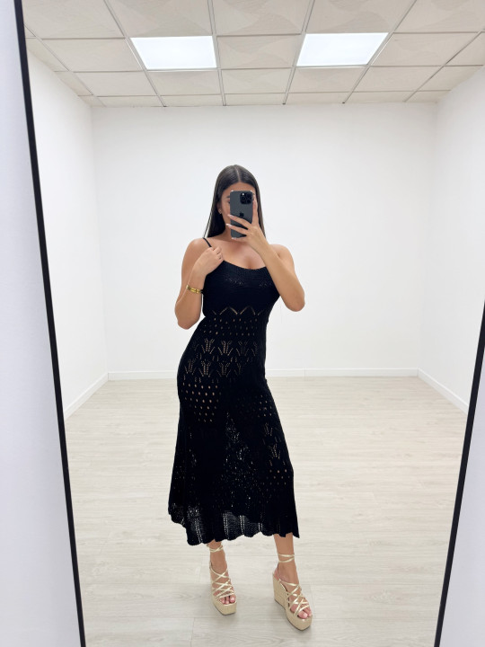 VESTIDO CROCHET NEGRO
