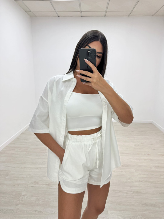 CONJUNTO OVER LINO BLANCO