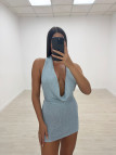 VESTIDO SAMIA AZUL VESTIDO SAMIA AZUL