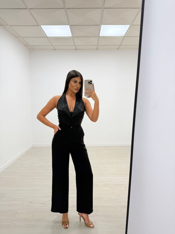 BODY HALTER BRILLO NEGRO
