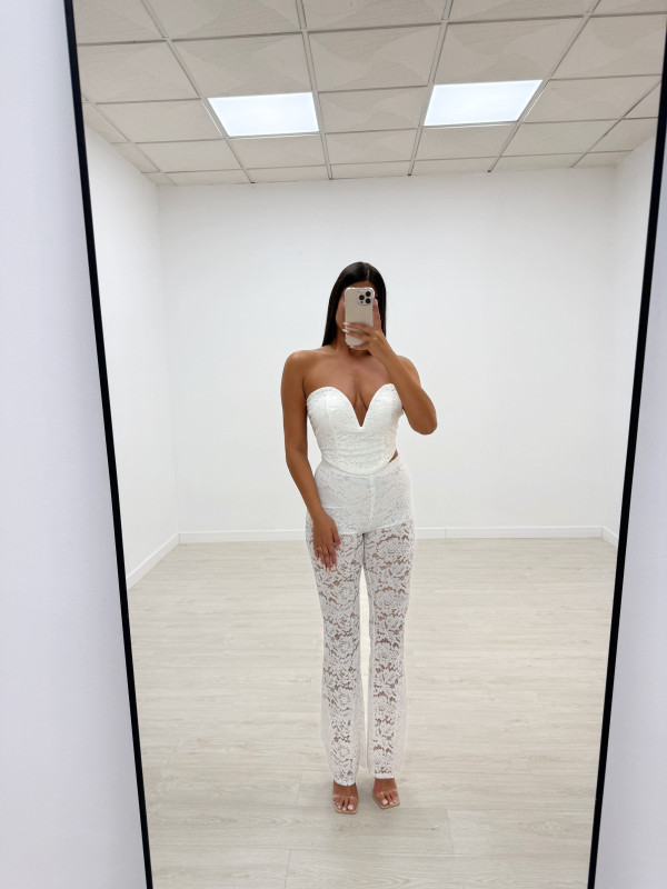 CONJUNTO ENCAJE BLANCO